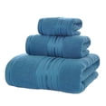 thumbnail image 1 of Kyusrd 3 Pieces Set Velvet Hand Towels and Bath Towels for Bathroom,Cotton Soft Absorbent Decorative Hand Towel for Face Spa Bath Gym Kitchen,Blue,34x34cm/34x74cm/70x140cm, 1 of 6