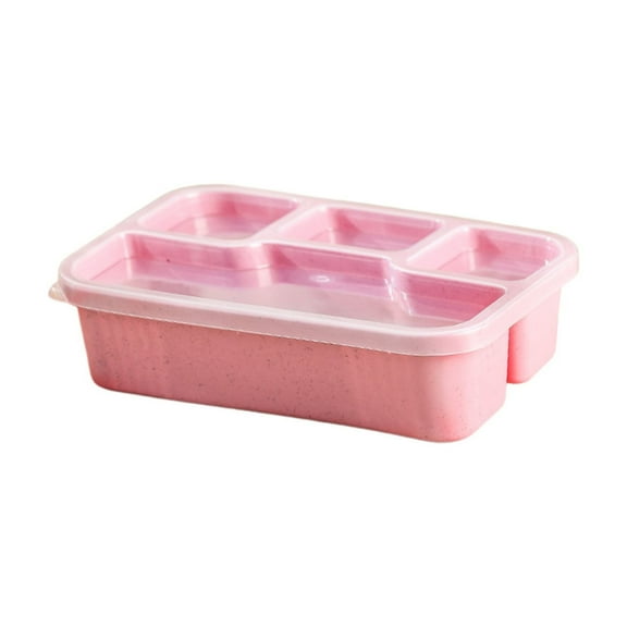 Kyusrd 4-Compartment Plastic Snack Box,Fresh Keeping Lunch Box Tray