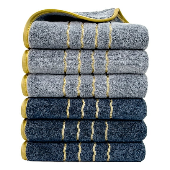 Kyusrd 6PC Towel Set Velvet Spun Highly Absorbent Soft Bath Towel Suitable For Bathroom Spa Gym