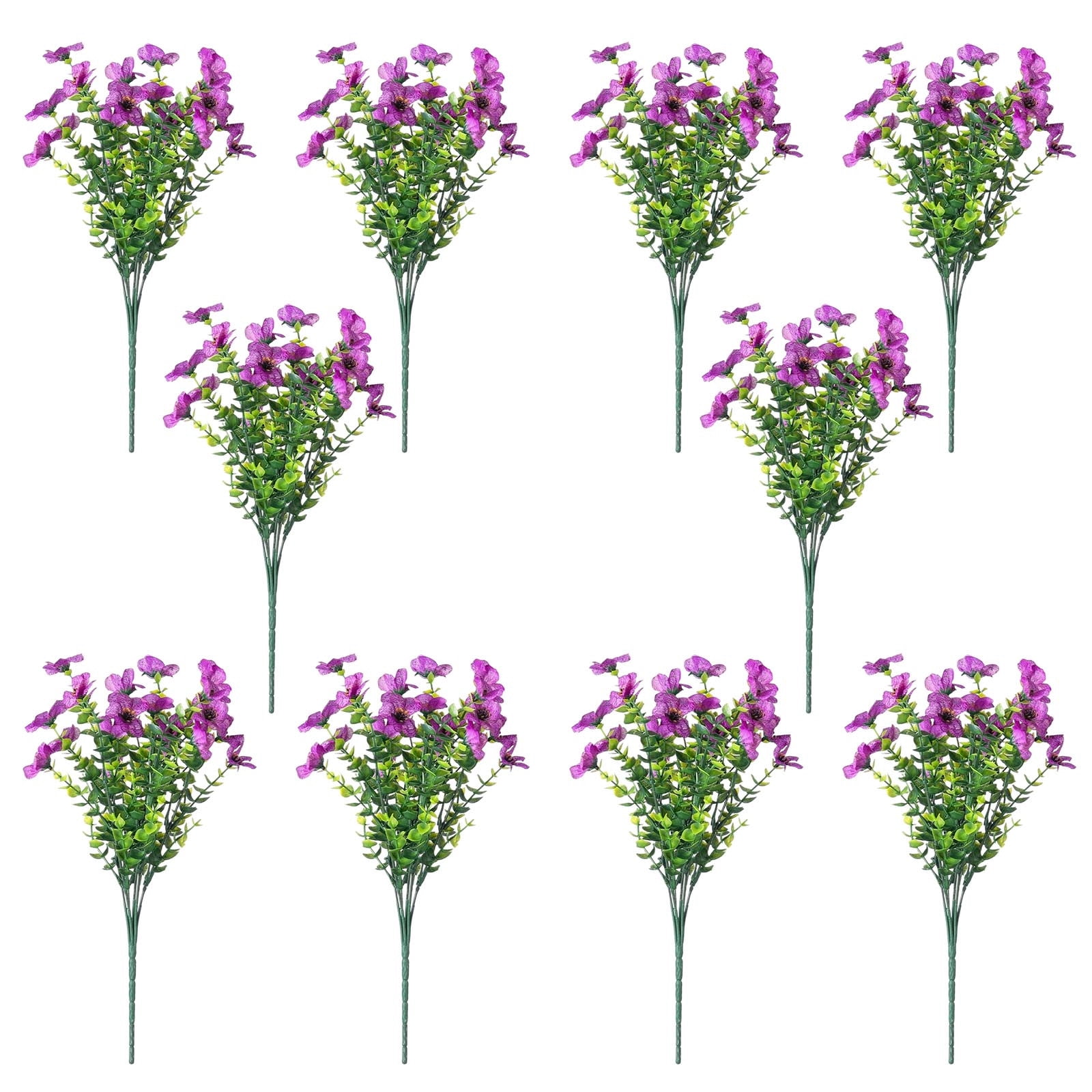 Kyusrd Artificial Fake Flowers and Fake Plants for Decorations,10-Pack ...