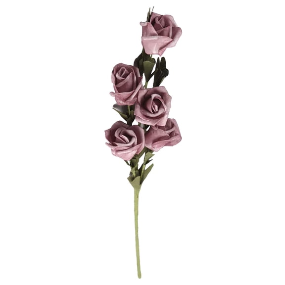 Kyusrd Artificial Fake Flowers and Fake Plants for Decorations,Faux Flowers Vintage 5 Rolled Roses Bouquet Foam Faux Flower Bouquet Home Decor Arrangement Wedding Decoration Faux Roses
