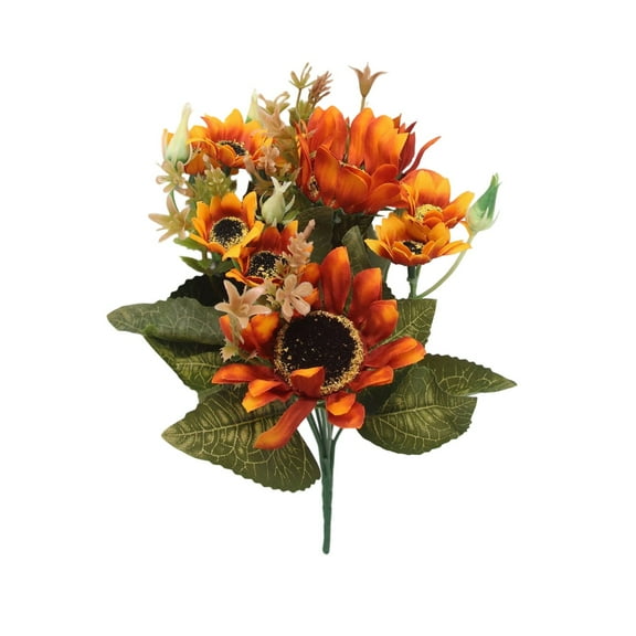 Kyusrd Artificial Fake Flowers and Fake Plants for Decorations,Thanksgiving Sunflower Bouquet Fall Home Decoration Artificial Flower Arrangement Table Coffee Table and Window Sill Decor