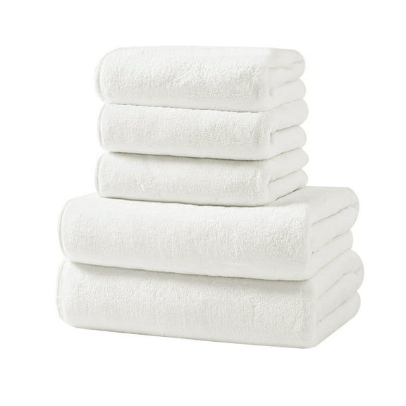 Kyusrd Bedding Items!5 Pcs Bath Towels Set for Bathroom Thick Soft Absorbent Towel Set Of 5 Household Wash Face Gift Towel