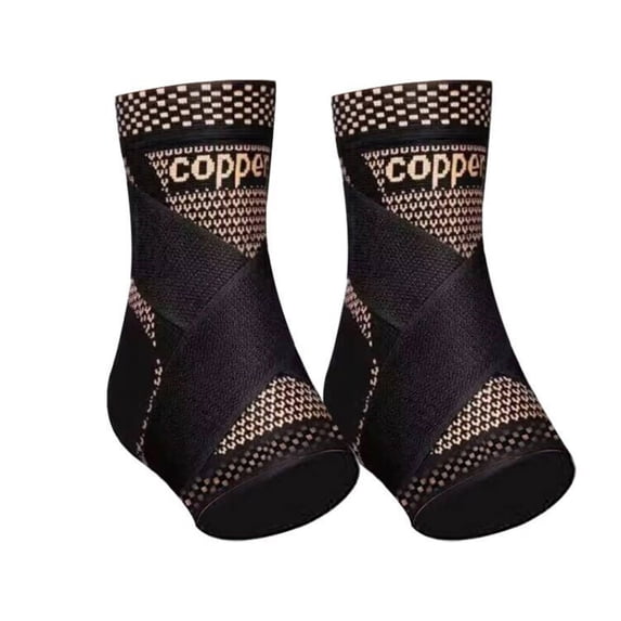 Kyusrd Breathable Copper Ankle Support Sleeve Compression Sports Brace for Running Gym Foot Injury Recovery Knitted Nylon With Copper Fiber