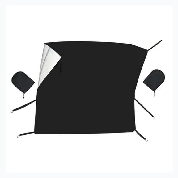 Kyusrd Car Snow Block Cover 6 Hook Anti-theft Snow Block Front Windshield Snow Block Anti- Anti-sun Anti-theft With Rearview Mirror Cover Sunshade