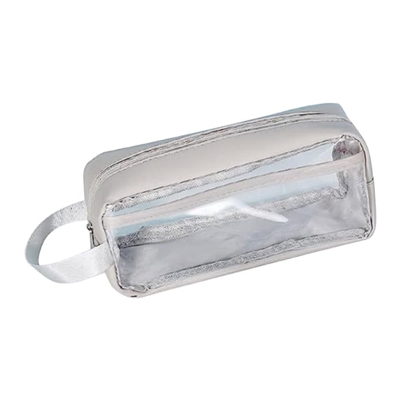Kyusrd Clear Large Capacity Visible Pencil Pouch,Minimalist Transparent Zipper Stationery Bag,Versatile Organizer for Office Art Supplies