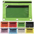 thumbnail image 1 of Kyusrd Clear Mesh Pencil Pouch,3 Ring Binder,Zipper Closure,Multi-Color,Transparent,Cosmetic Bag,Stationery Organizer, 1 of 4