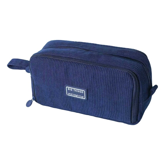 Kyusrd Corduroy Large Capacity Pencil Pouch,Soft Fabric Zipper Stationery Case with Vintage Style,Ideal for Office Everyday Carry