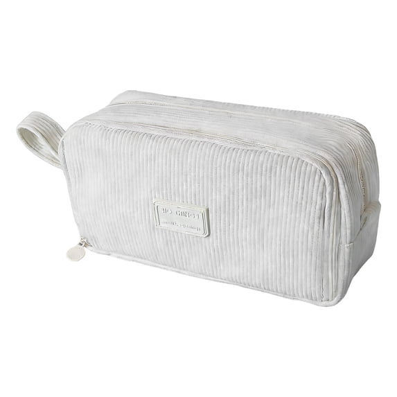 Kyusrd Corduroy Large Capacity Pencil Pouch,Soft Fabric Zipper Stationery Case with Vintage Style,Ideal for Office Everyday Carry