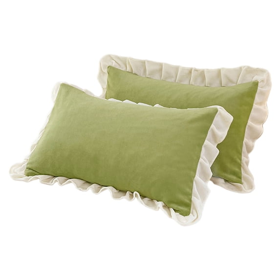 Kyusrd Crystal Velvet Winter Pillowcase Solid Color Lace Pillowcase