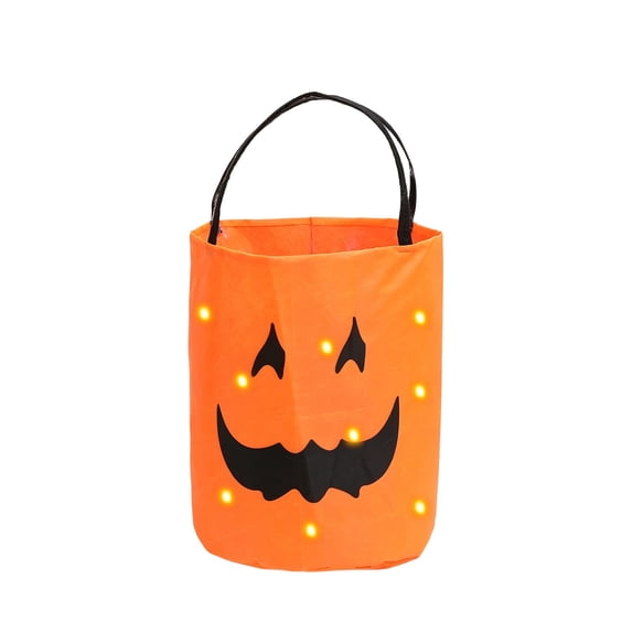 Kyusrd Fall Decor for Home,LED Halloween Candy Bags Up Halloween Party Bags Halloween Bags Up Candy Bags Multipurpose Reusable Bucket For Kids Halloween Supplies Favors