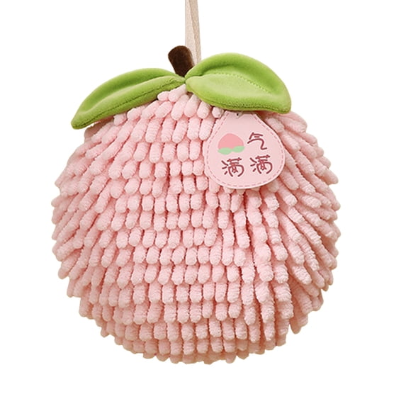 Kyusrd Fuzzy Ball Hand Towel With Hanging Loop For Bathroom Cute Fruit Decorative Ball Towel Soft Absorbent Ball Towel Sets For Kitchen Bathroom
