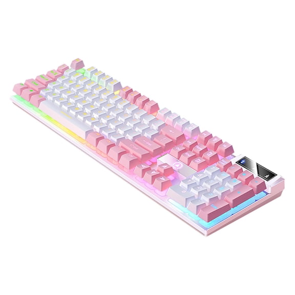 Kyusrd Gaming Keyboard USB Wired Floating Keyboard,Ergonomic Water Mechanical Feeling Keyboard,Slim LED Backlit Keyboard For Desktop,Compute