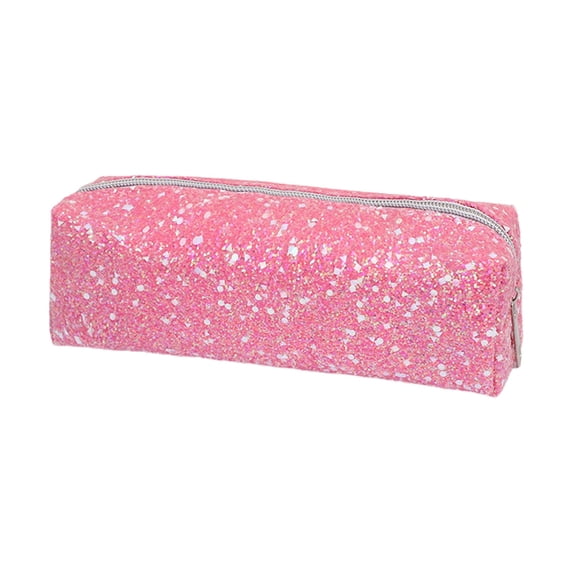 Kyusrd Glitter Shiny Pencil Case with Zipper,Portable Stationery Storage Bag for Daily Study Work