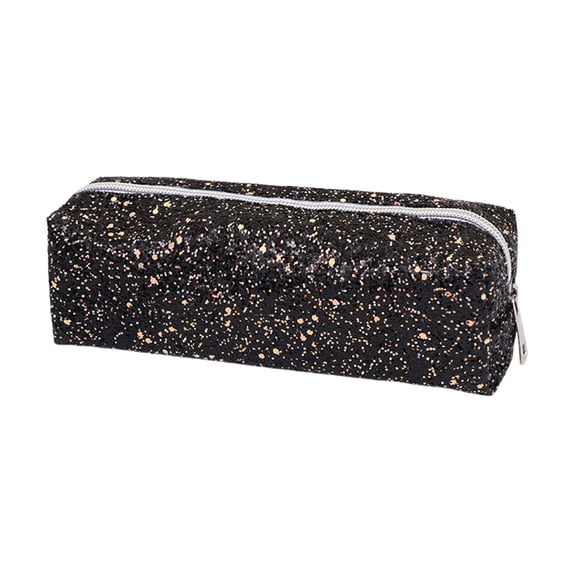 Kyusrd Glitter Shiny Pencil Case with Zipper,Portable Stationery Storage Bag for Daily Study Work