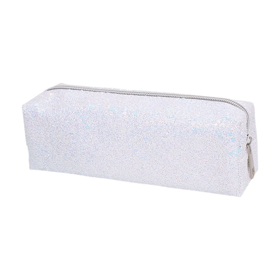 Kyusrd Glitter Shiny Pencil Case with Zipper,Portable Stationery Storage Bag for Daily Study Work