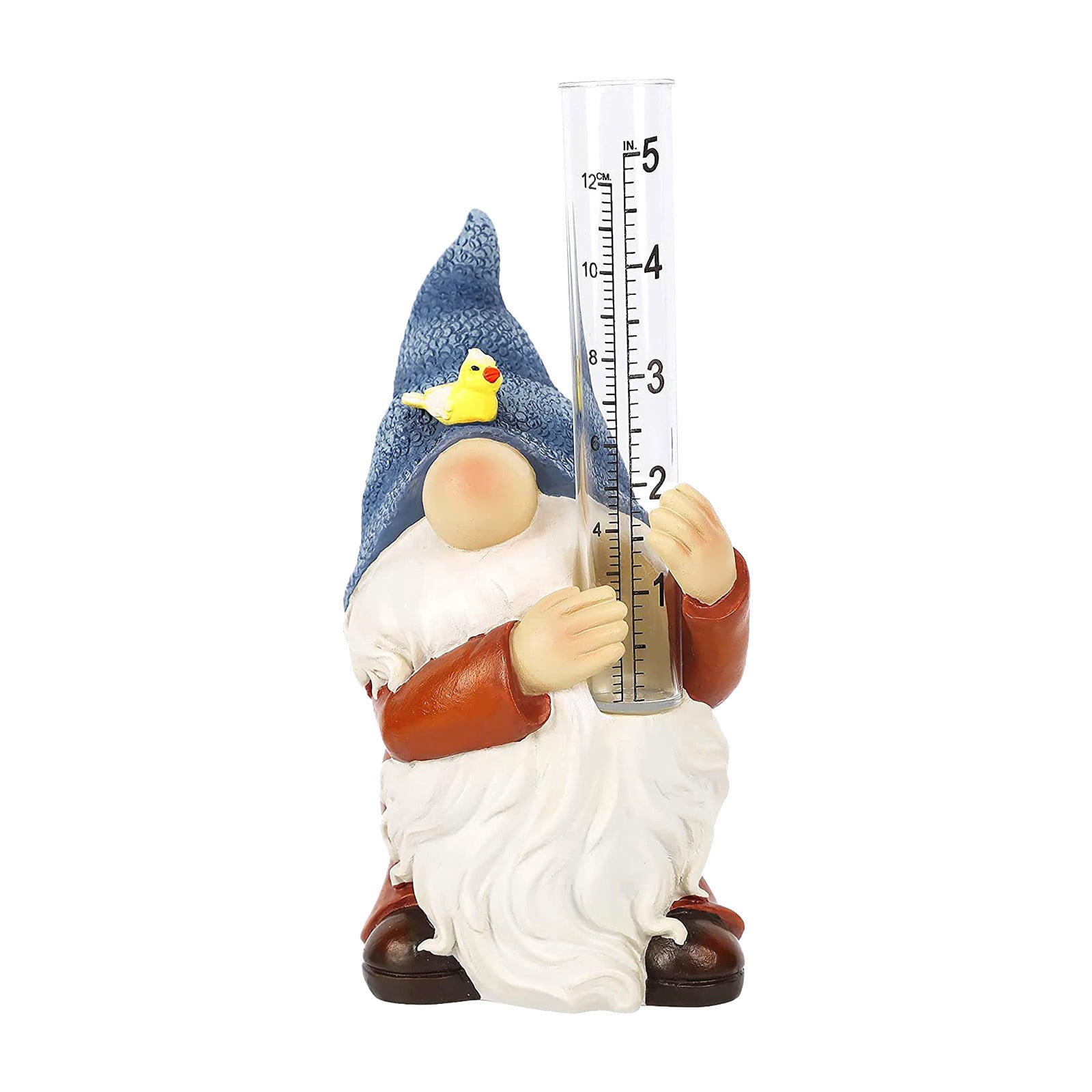 Kyusrd Gnome Rain Gauges Garden Statue With A Plastic Rain Gauge Hand Painted