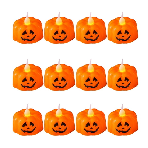 Kyusrd Halloween Pumpkin Lantern Ghost Festival Decoration Props Led Electronic Candle Light Party Supplies Luminous Night Light Wind Lamp
