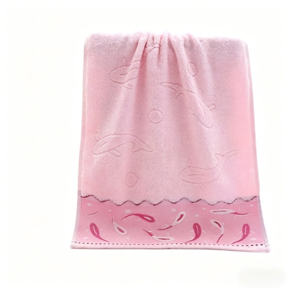 Kyusrd Hand Towels for Bathroom,Cotton Soft Absorbent Decorative Hand Towel for Face Spa Bath Gym Kitchen,Pink,34x74cm