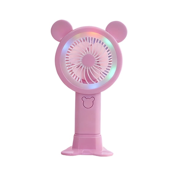 Kyusrd Handheld Fan Mini USB Rechargeable Small Fan Portable Outdoor Student Small Fan With Lighting Effects