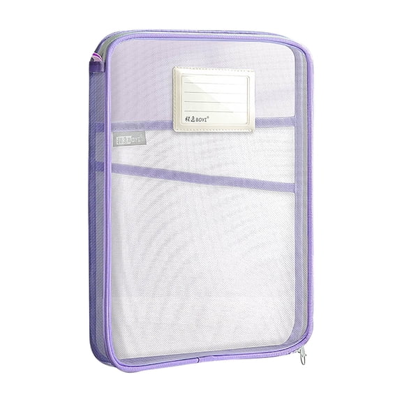 Kyusrd Transparent Storage Bag Student A4 Book File Bag Mesh Classification Homework Storage Bag Transparent Handheld Exam Paper Tutoring Storage Bag