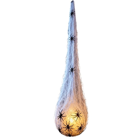 Kyusrd Led Candlelight Lamp for Halloween Decor,Light Up Egg Sac Decorations Glowing Hanging Web Egg Pouch With Black Indoor Outdoor Party House Yard Wall
