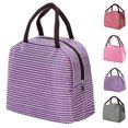 thumbnail image 1 of Kyusrd Lunch Box Insulated Reusable Portable Stripe oxford clothLunch Bag With Zipper and Hand Held Leakproof cooler Bag for Work Lunches Outdoor Picnics Lunch Box for Women Men, 1 of 6