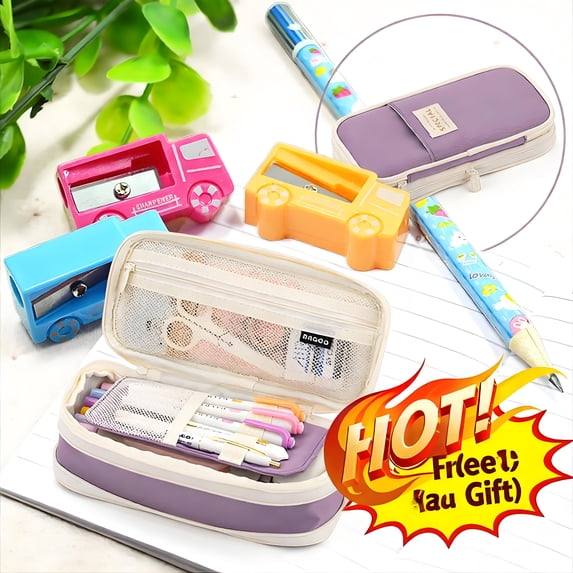 Kyusrd Large-capacity Pencil Case Pen Bag with Zipper Big Capacity Pouch Organizer for Office Travel Holder Box