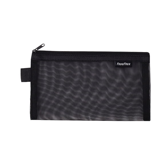 Kyusrd Minimalist Transparent Mesh Pencil Case,Zippered Large Capacity Stationery Pouch with Clear View,Portable Organizer for Office Everyday