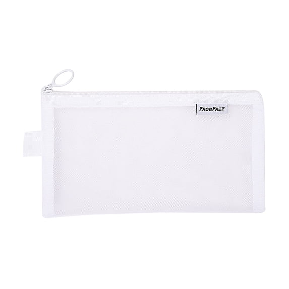 Kyusrd Minimalist Transparent Mesh Pencil Case,Zippered Large Capacity Stationery Pouch with Clear View,Portable Organizer for Office Everyday