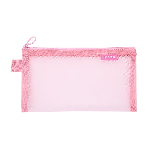 Kyusrd Minimalist Transparent Mesh Pencil Case,Zippered Large Capacity Stationery Pouch with Clear View,Portable Organizer for Office Everyday