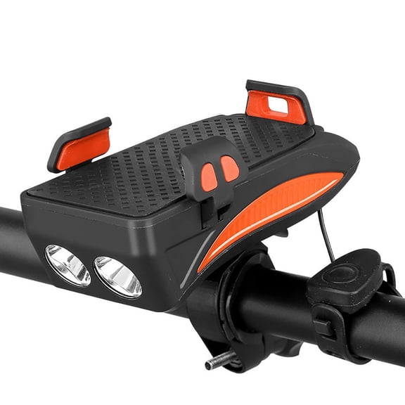 Kyusrd Mobile Phone Holder Customs Items!USB Rechargeable LED Bicycle Headlight Bike Horn Handlebar Phone Cycling