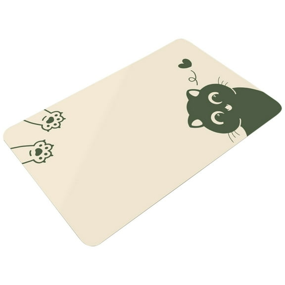 Kyusrd Modern Simples Diatom Mud Floor Mat Line Painting Bath Antis-skids Mat Toilet Sink Water Absorption Mat