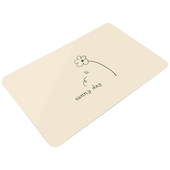 Kyusrd Modern Simples Diatom Mud Floor Mat Line Painting Bath Antis-skids Mat Toilet Sink Water Absorption Mat