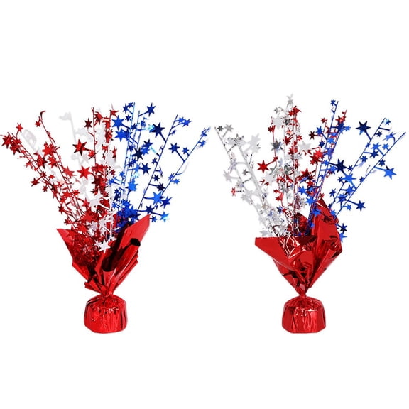 Kyusrd Patriotic Star Foil Spray Centerpiece Set Red White Blue Table Decor For 4th Of July Memorial Day Party Decoration,Independence Day Holiday Decorations