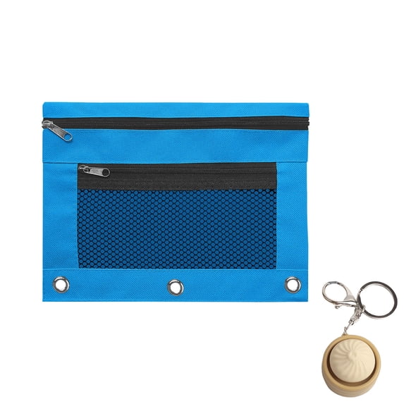 Kyusrd Pencil Pouch for 3 Ring B5 Binder,Clear Pencil Pouch with Mesh Zipper,Cosmetic Bag Pencil Cases,Give a Pendant Gift