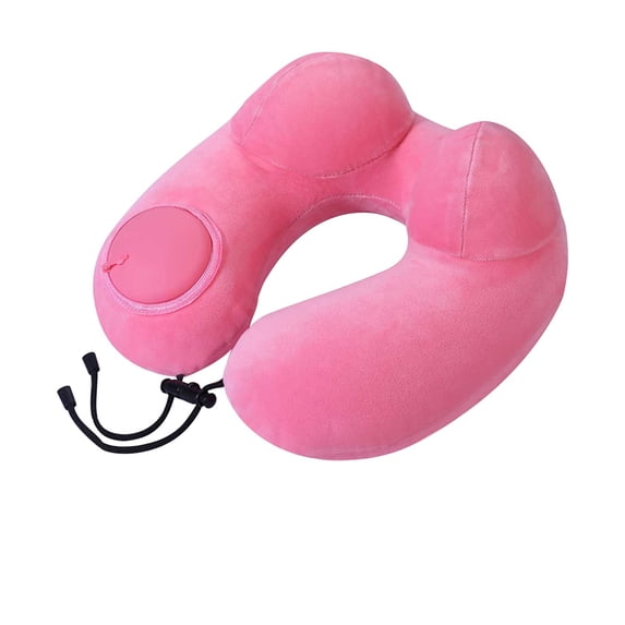 Kyusrd Press Inflatable-shaped Pillow Portable-shaped Pillow Inflatable Headrest Neck Pillow Airplane Travel Neck Pillow Pressable Inflatable Double Hump-shaped
