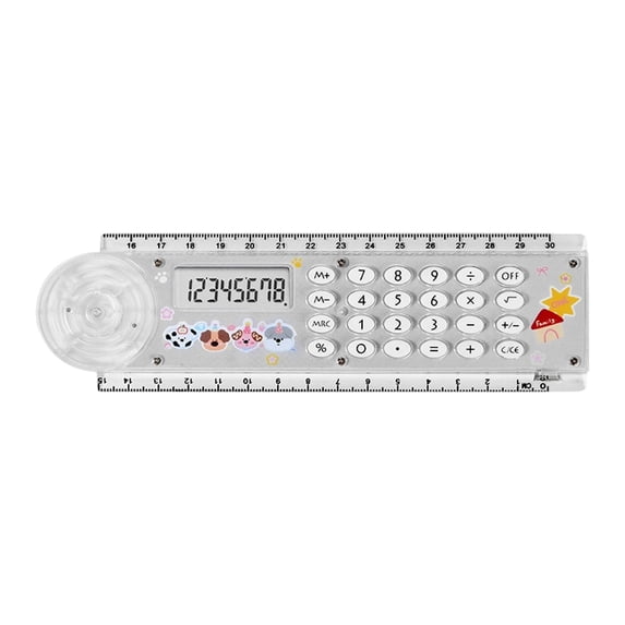 Kyusrd Ruler Calculator 2 In 1 Portable MultiFunctional 8Digit Calculator With Straight Ruler for School Office HomeStudent Daily Use