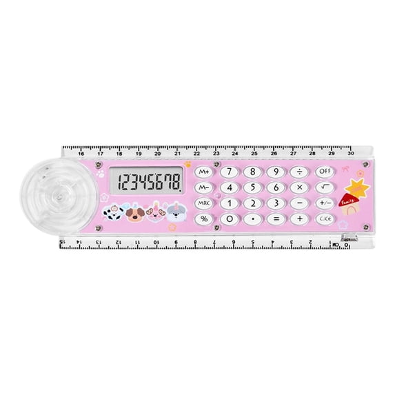 Kyusrd Ruler Calculator 2 In 1 Portable MultiFunctional 8Digit Calculator With Straight Ruler for School Office HomeStudent Daily Use