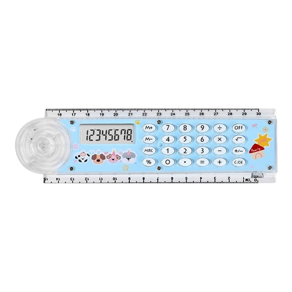 Kyusrd Ruler Calculator 2 In 1 Portable MultiFunctional 8Digit Calculator With Straight Ruler for School Office HomeStudent Daily Use