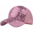 thumbnail image 1 of Kyusrd Sequined Kids Baseball Cap with Mesh Back Adjustable Snapback for Girls,Glitter Sparkly Children's Sun Hat Breathable Lightweight for Outdoor Play Summer Daily Wear & Party Favor, 1 of 6