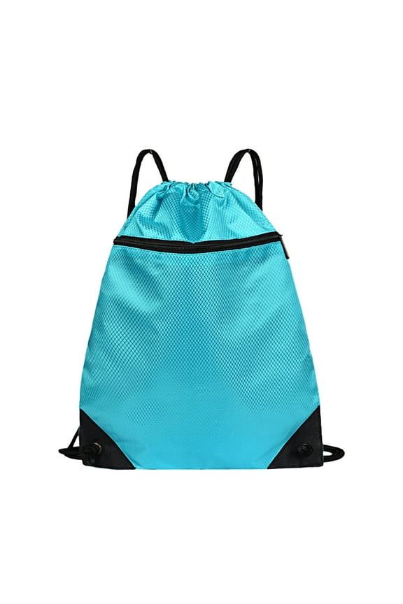 Simpled Drawstring Backpack Diamonds Grids Water-Repellent Fabric Material Sports Fitness Backpack