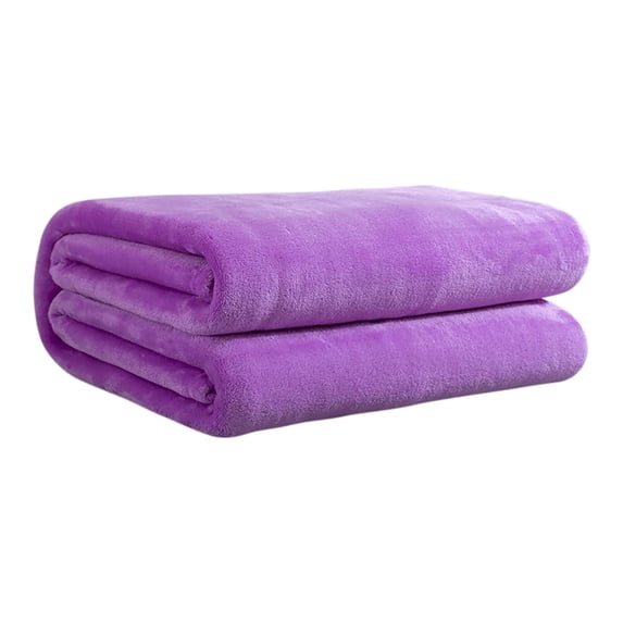 Kyusrd Solid Color Flannel Blanket Summer Conditioning Blanket Office Nap Blanket -layer Double-sided Flannel Blanket All Season Thin Blanket