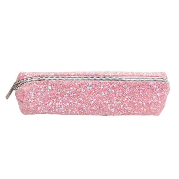 Kyusrd Sparkle Glitter Pencil Case,Portable Zipper Stationery Bag for Everyday Use