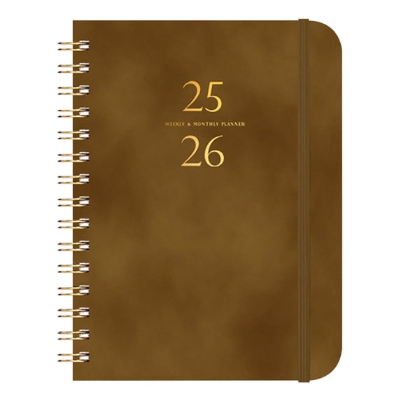 Kyusrd Summer Savings Practical Tools for Home Kitchen!2025 Schedule Book A5 Plan Book Coil Book Leather Strap Notebook Self-discipline Card Printing Book