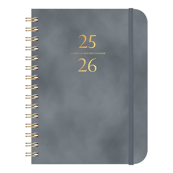 Kyusrd Summer Savings Practical Tools for Home Kitchen!2025 Schedule Book A5 Plan Book Coil Book Leather Strap Notebook Self-discipline Card Printing Book