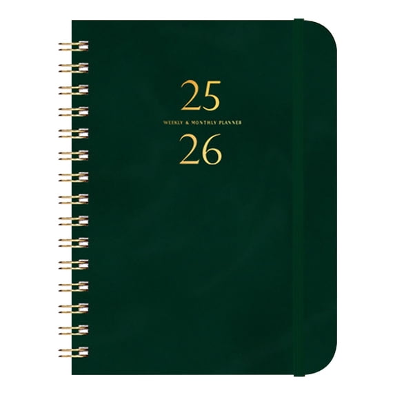 Kyusrd Summer Savings Practical Tools for Home Kitchen!2025 Schedule Book A5 Plan Book Coil Book Leather Strap Notebook Self-discipline Card Printing Book