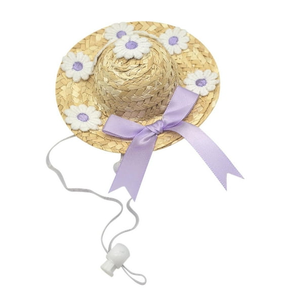 Kyusrd Summer Savings Practical Tools for Home Kitchen!Porch Big White Summer Grass Hat Flower Small Hat Pet