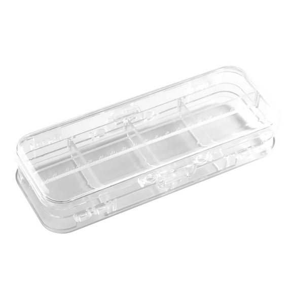 Kyusrd Transparent Double Layer Plastic Pencil Case With Lid,Large Capacity Stationery Box With 4 Removable Ruler Inserts
