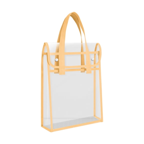 Kyusrd Transparent PVC Tote Bag Large Capacity School Handbag Double-Layer Suitable for Students To Carry Books